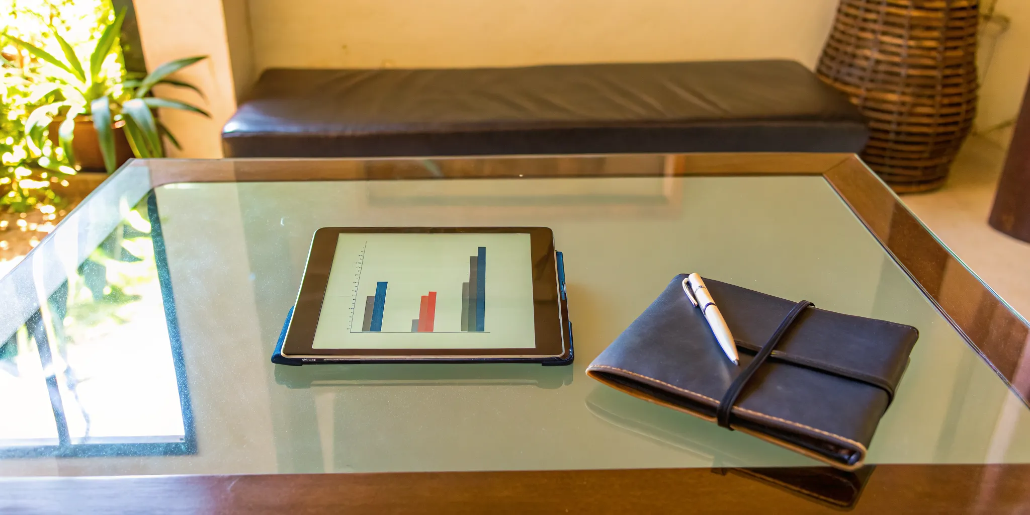 A personalized boutique test prep plan on a tablet showing score growth.